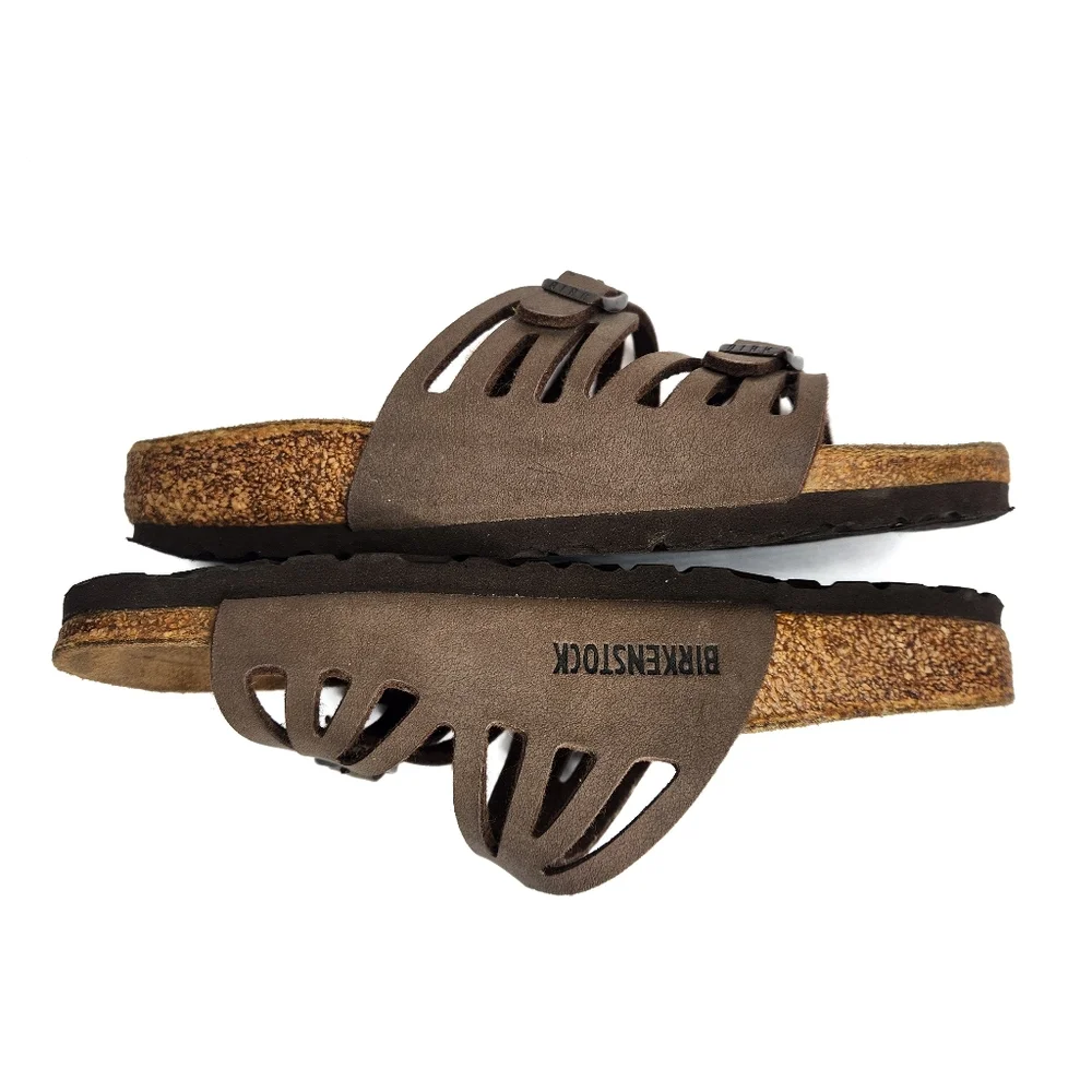 Birkenstock Granada Brown Leather Sandal Womans 5-5.5 - Picture 3 of 5